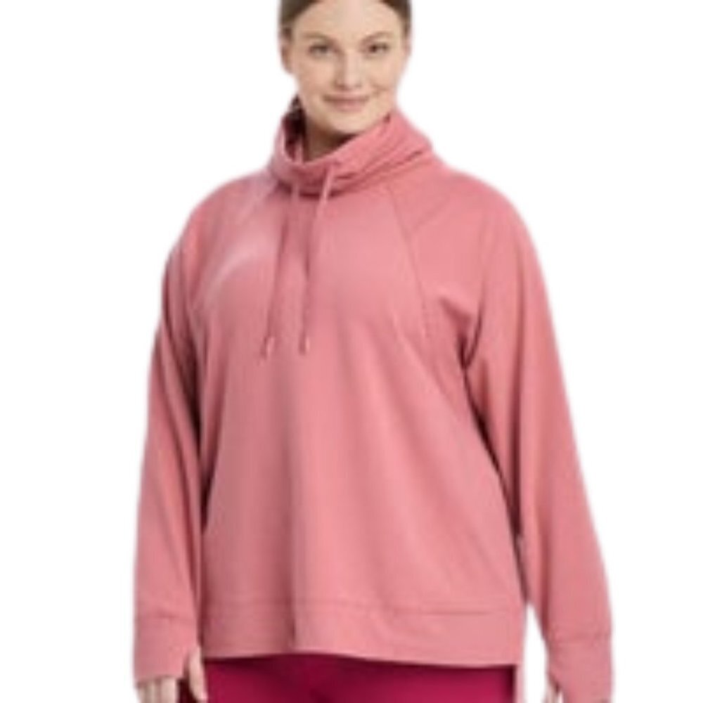 NWT Women's Funnel Neck Tunic Sweatshirt All in Motion - Large